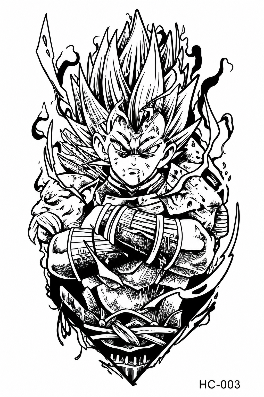 Vegeta - tatuaje semipermanente Anime AJ Novedades