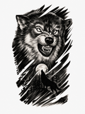 Familia y Lobo Salvaje y Luna - tatuaje semipermanente Línea Clásica AJ Novedades