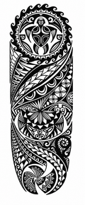 Tortuga tribal - tatuaje semipermanente brazo completo