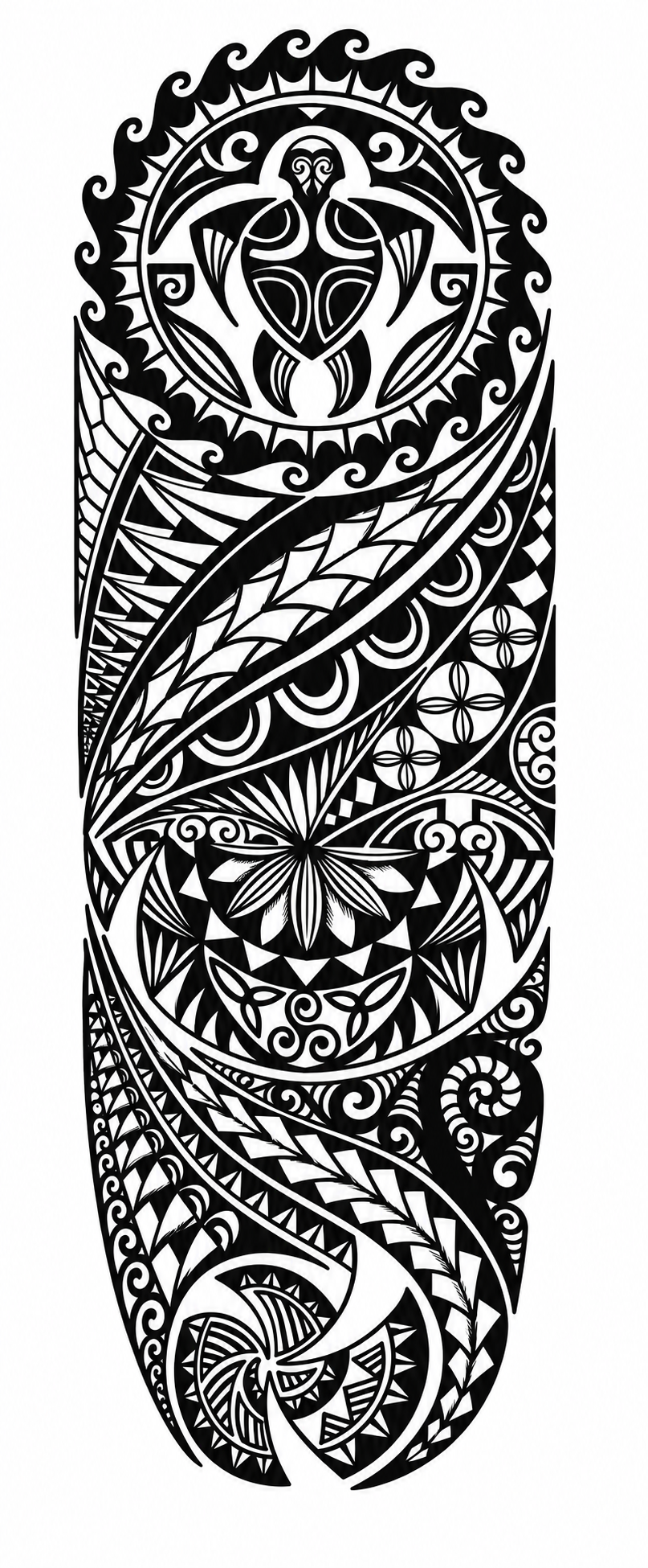 Tortuga tribal - tatuaje semipermanente brazo completo