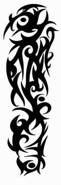Tribal muy grueso - tatuaje semipermanente brazo completo