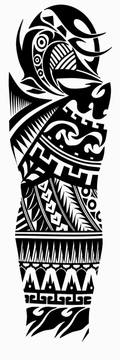 Tribal grueso - tatuaje semipermanente brazo completo