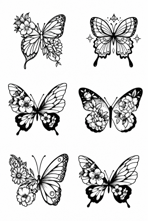 6 mariposas - tatuaje semipermanente AJ Novedades