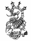Escorpión Agresivo - tatuaje semipermanente Línea Clásica AJ Novedades