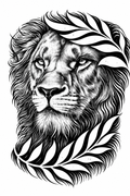 León y Olivo - tatuaje semipermanente Premium AJ Novedades