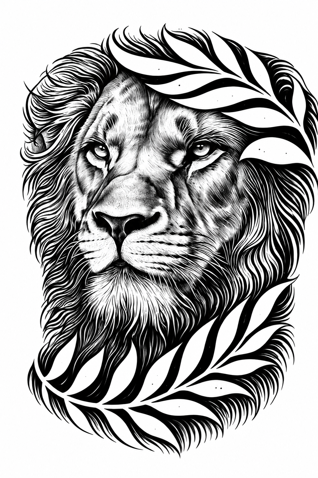 León y Olivo - tatuaje semipermanente Premium AJ Novedades
