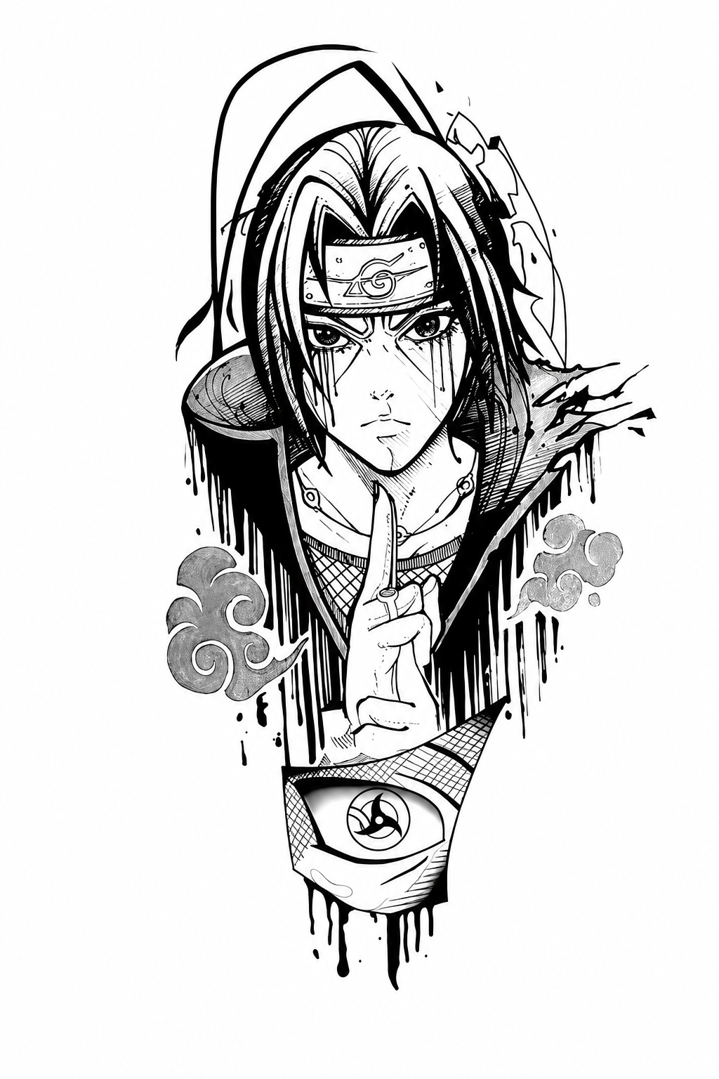 Itachi - tatuaje semipermanente Anime AJ Novedades