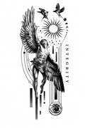 Icarus sol - tatuaje semipermanente Premium AJ Novedades