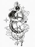 Zorro y Luna - tatuaje semipermanente Línea Clásica AJ Novedades