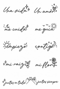 9 frases en 1 - tatuaje semipermanente de frase