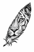 Tigre en hoja - tatuaje semipermanente Premium AJ Novedades