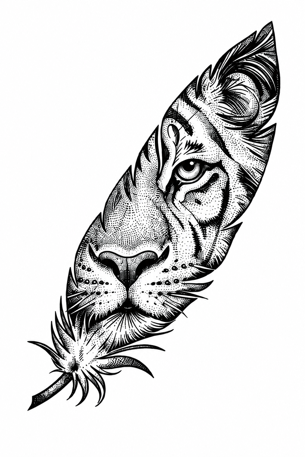 Tigre en hoja - tatuaje semipermanente Premium AJ Novedades