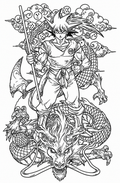 Goku y Dragón - tatuaje semipermanente Anime AJ Novedades