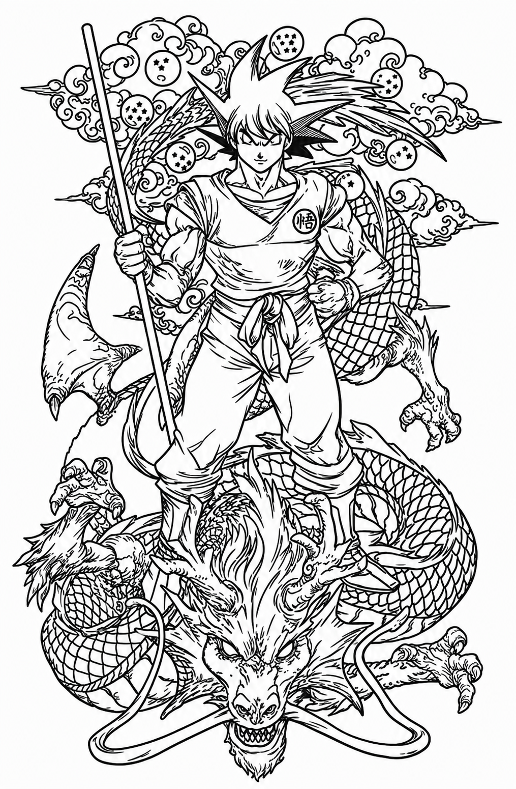 Goku y Dragón - tatuaje semipermanente Anime AJ Novedades