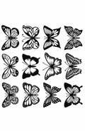 12 Mariposas - tatuaje semipermanente AJ Novedades