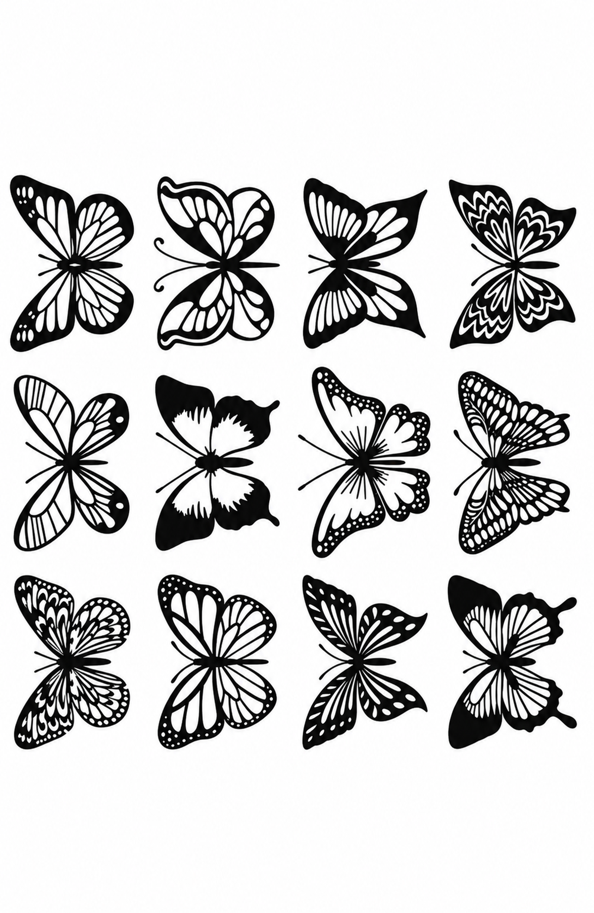 12 Mariposas - tatuaje semipermanente AJ Novedades