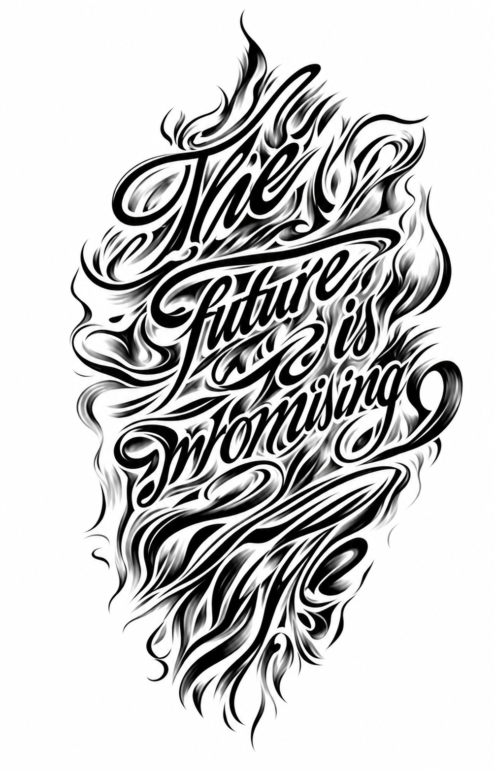 The future is promising - tatuaje semipermanente de frase