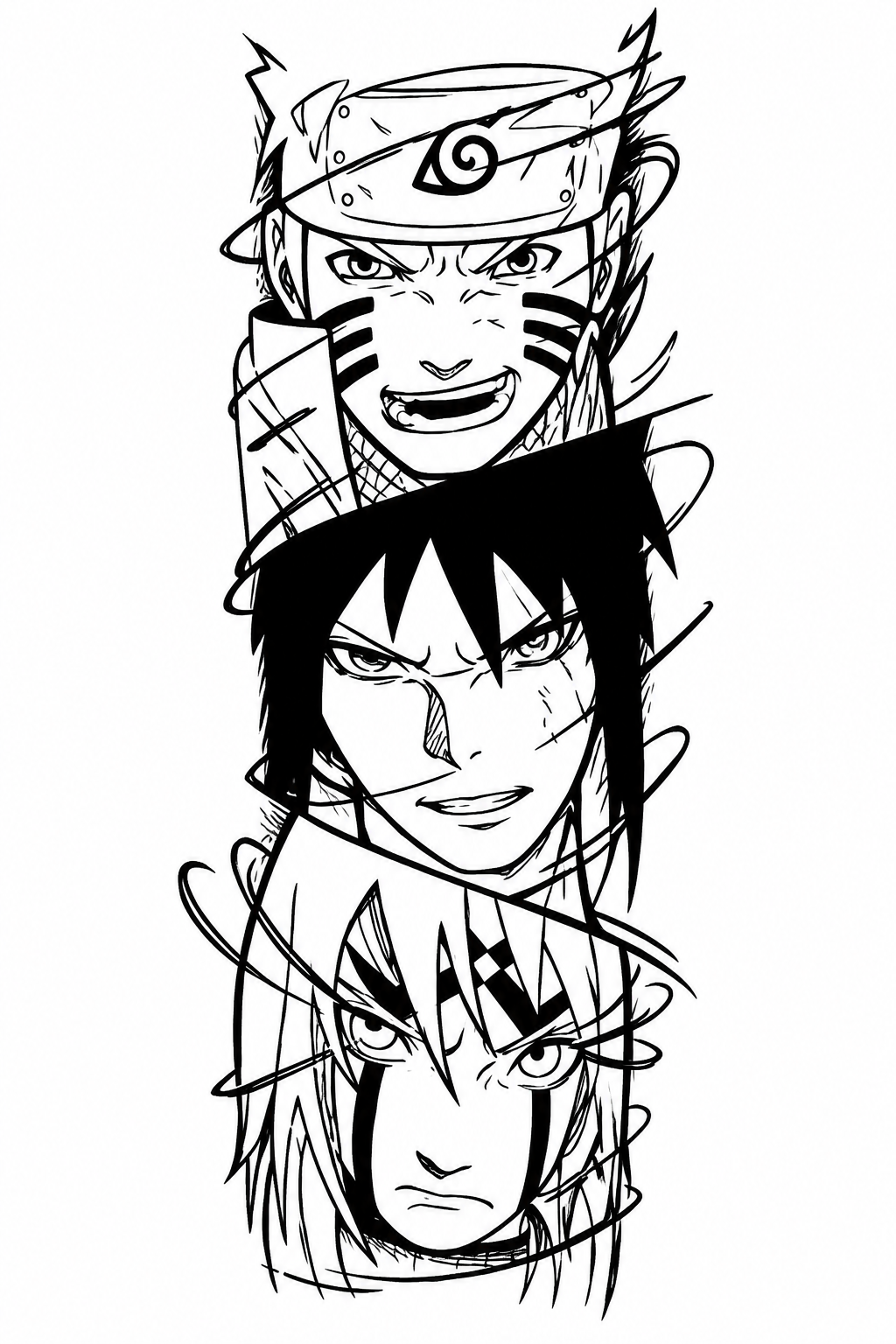 Naruto, Susuke, kimimaro - tatuaje semipermanente Anime AJ Novedades