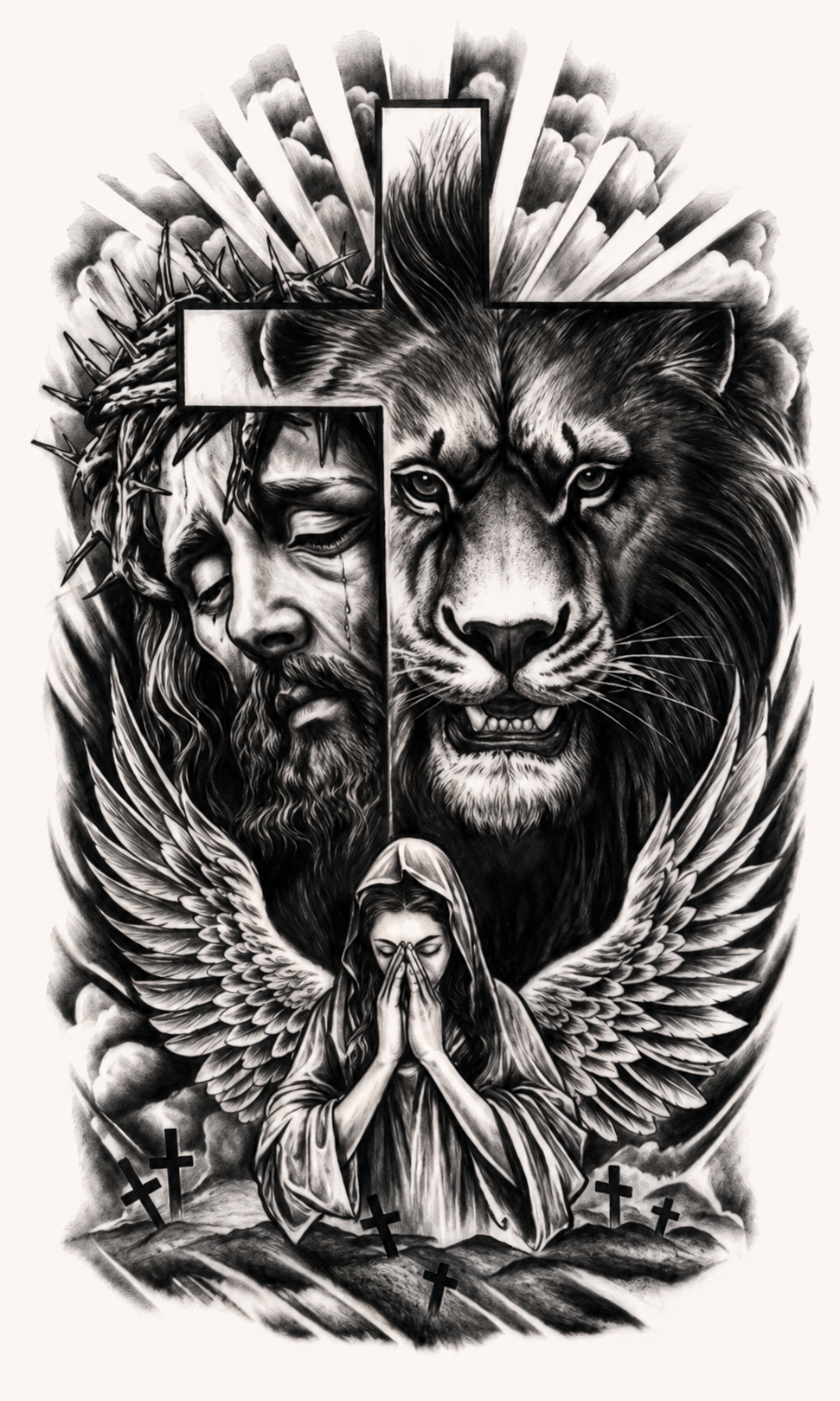 Ángel, Jesús, León - tatuaje semipermanente Premium AJ Novedades