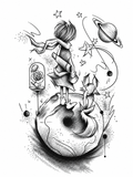El Principito - tatuaje semipermanente Línea Clásica AJ Novedades