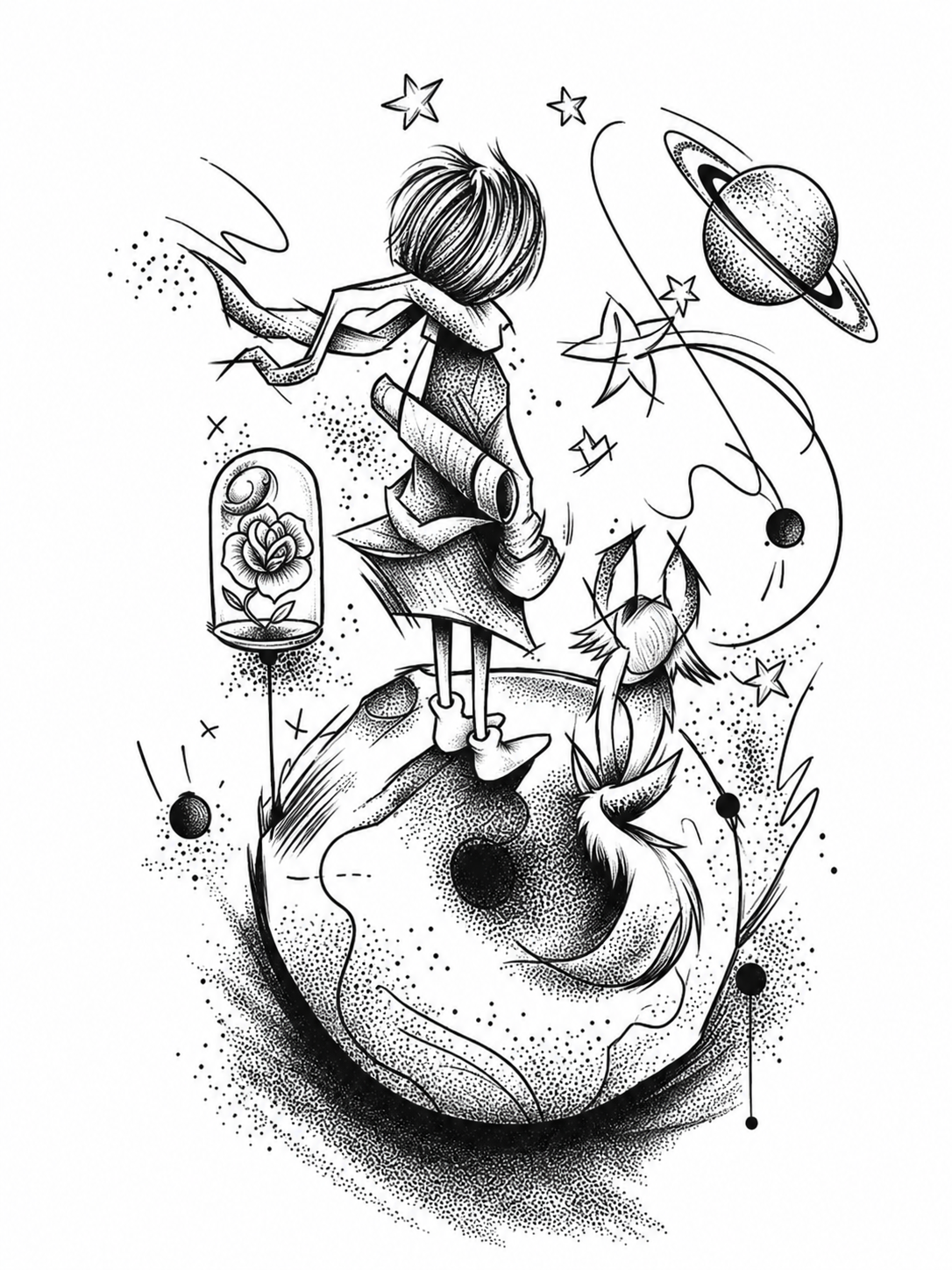 El Principito - tatuaje semipermanente Línea Clásica AJ Novedades