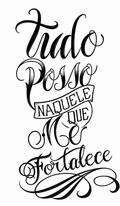 Todo posso márquele - tatuaje semipermanente de frase