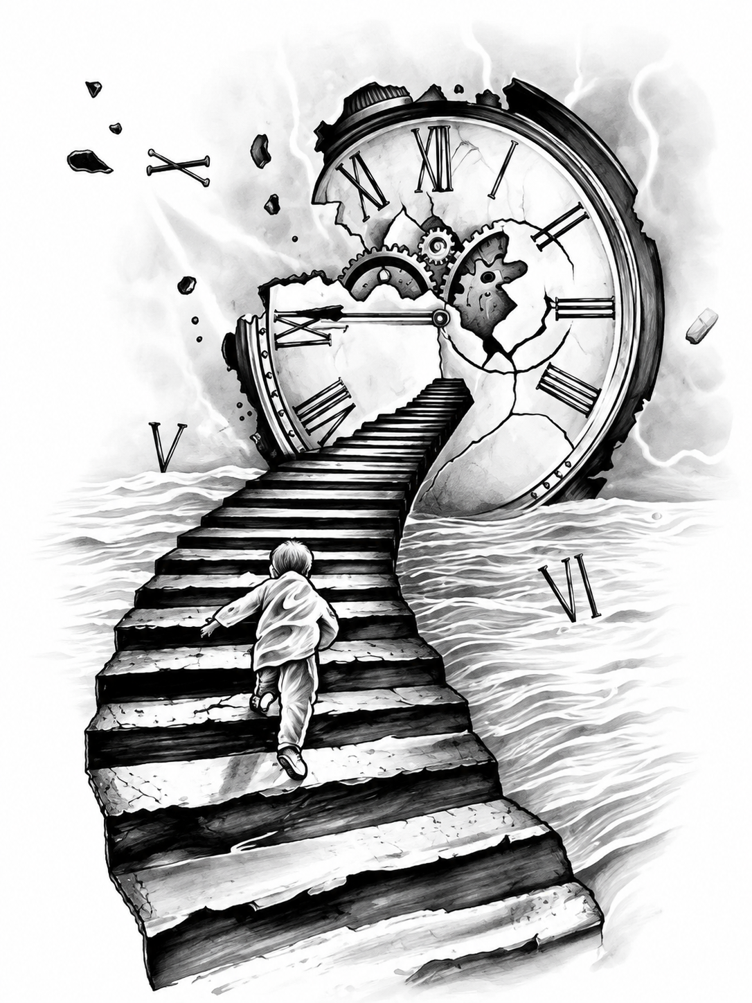 Camino al tiempo - tatuaje semipermanente Línea Clásica AJ Novedades