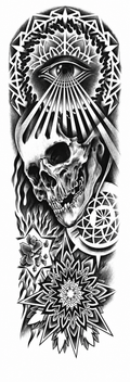 Ojo iluminado - tatuaje semipermanente brazo completo
