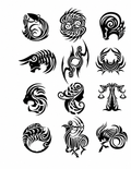 12 signos zodiacales - tatuaje semipermanente Línea Clásica AJ Novedades