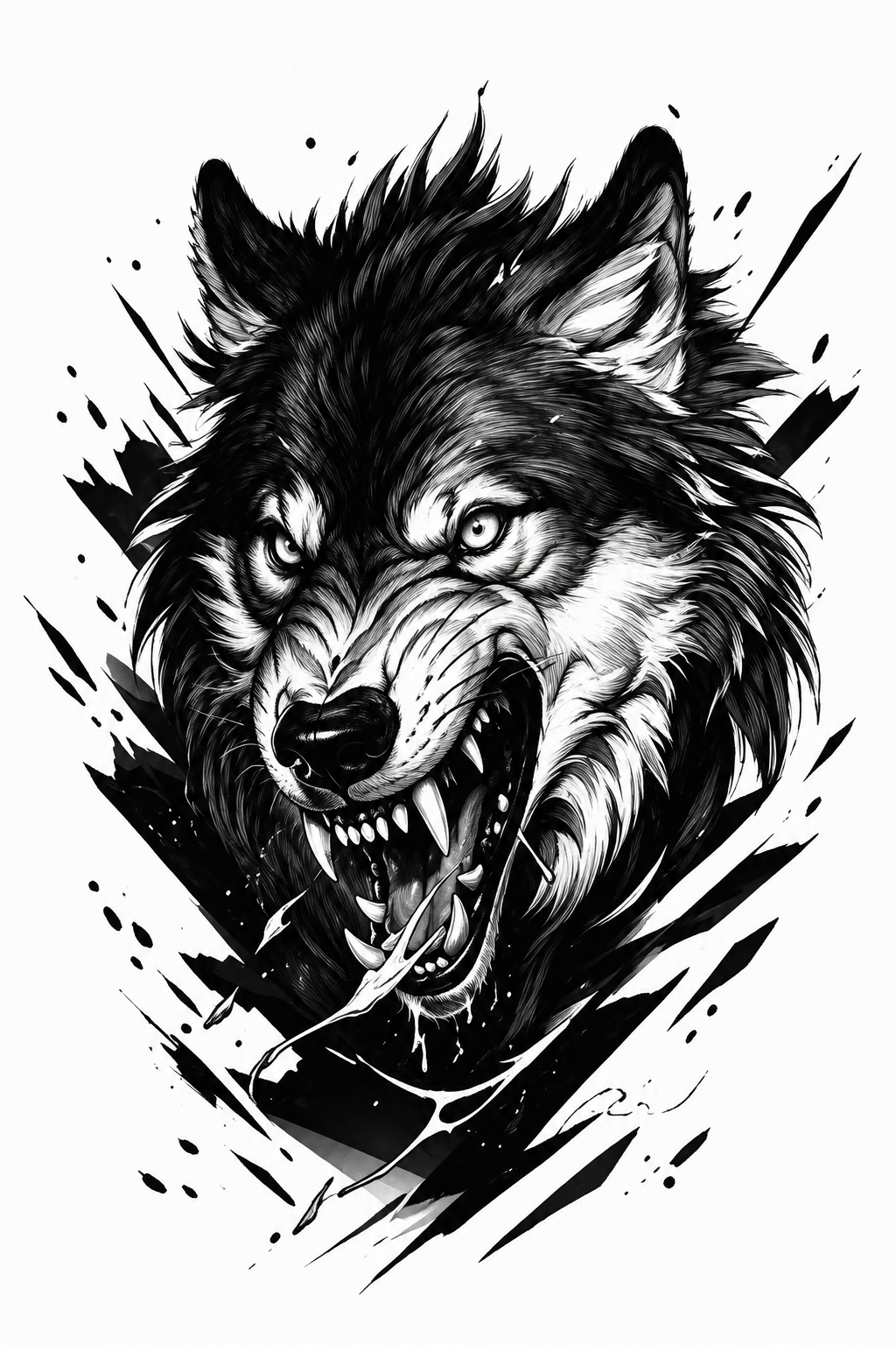 Lobo Salvaje - tatuaje semipermanente Línea Clásica AJ Novedades
