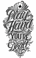 Play the hand y puré - tatuaje semipermanente de frase