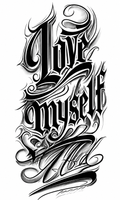 Love myself - tatuaje semipermanente de frase