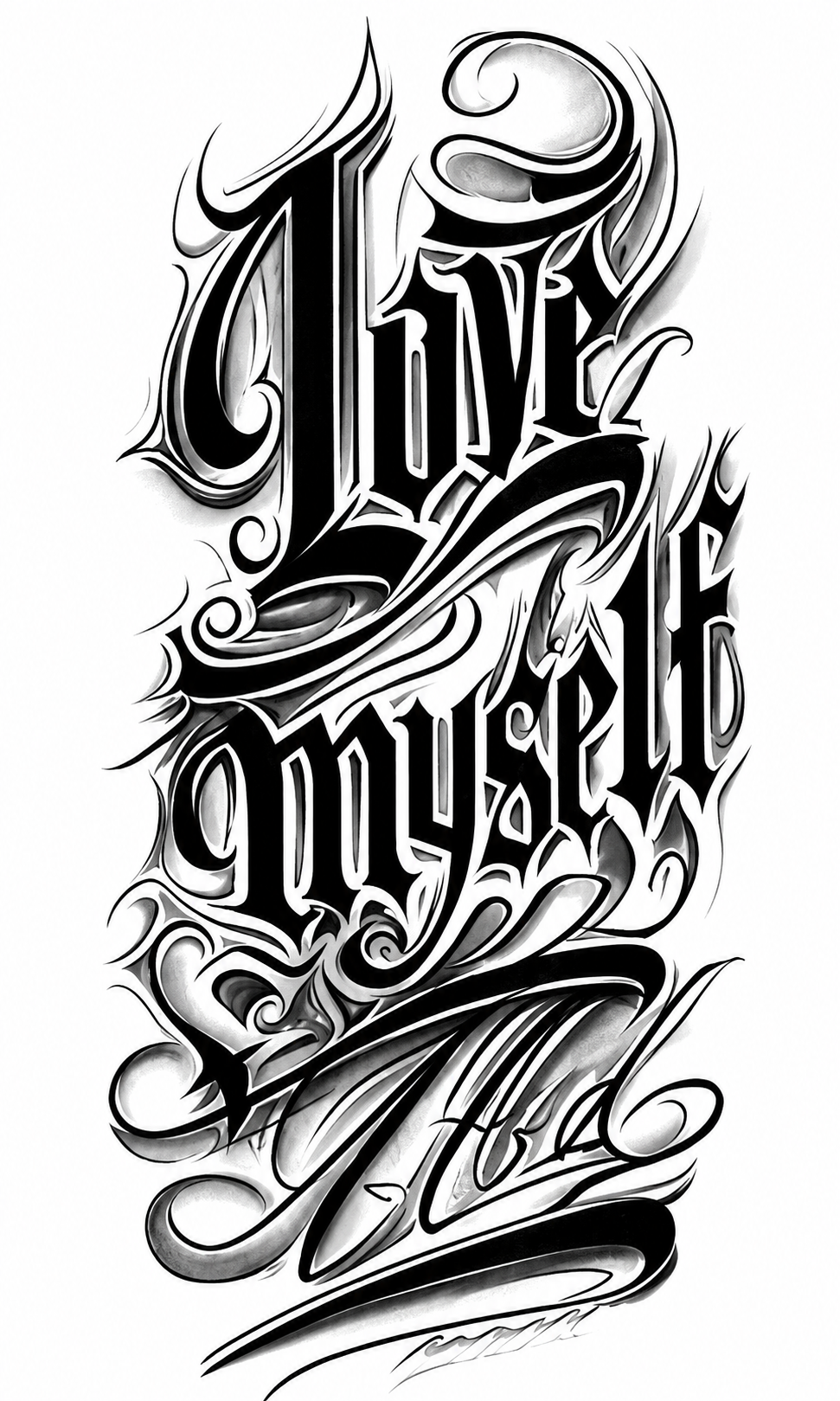 Love myself - tatuaje semipermanente de frase