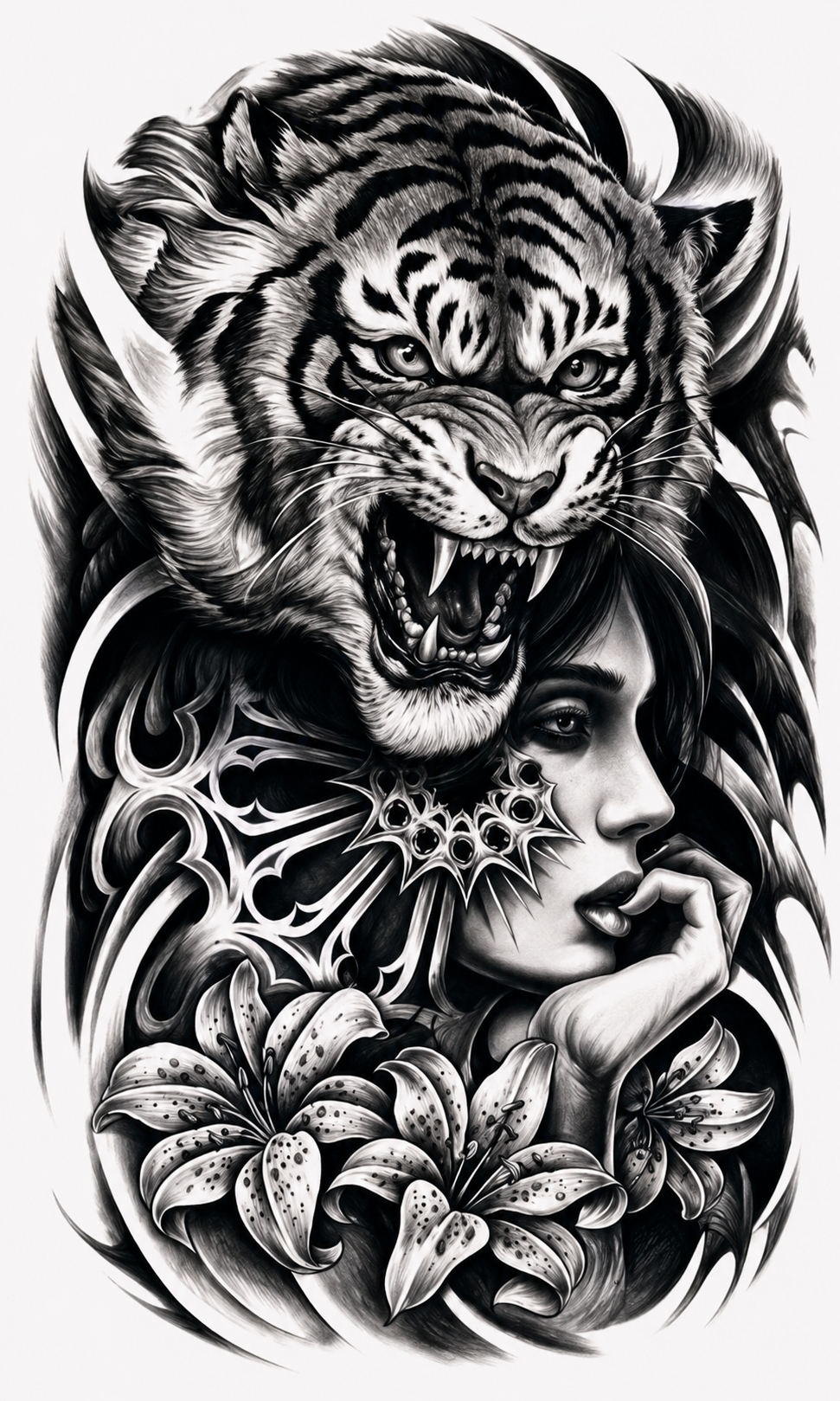 Tigre Dominante - tatuaje semipermanente Premium AJ Novedades