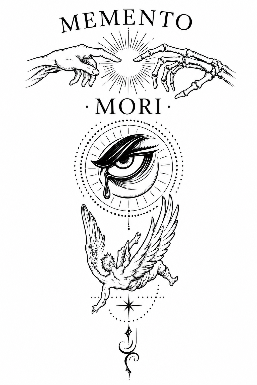 Tatuaje semipermanente Memento Mori - AJ Novedades