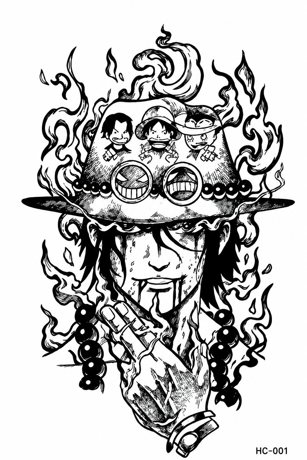 Luffy ASL - tatuaje semipermanente Anime AJ Novedades