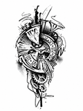 Reloj mecánico - tatuaje semipermanente Línea Clásica AJ Novedades