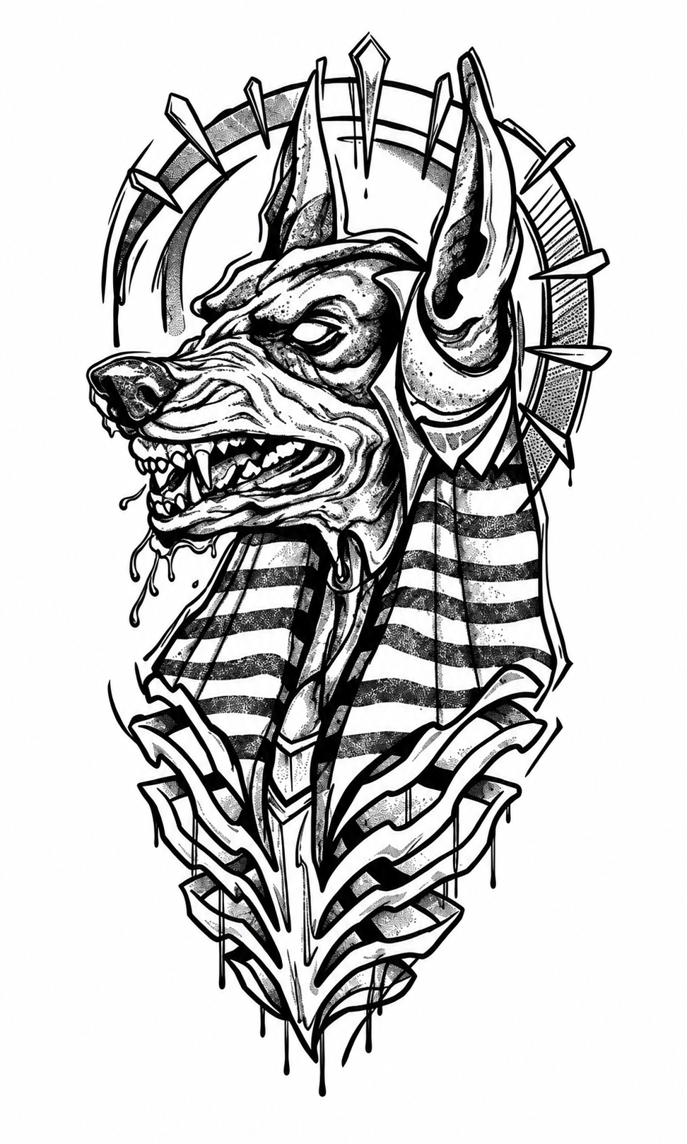 Anubis salvaje - tatuaje semipermanente Premium AJ Novedades