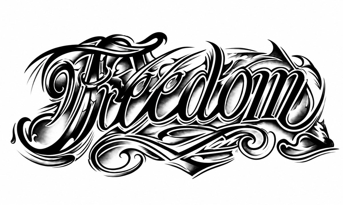 Freedom - tatuaje semipermanente de frase