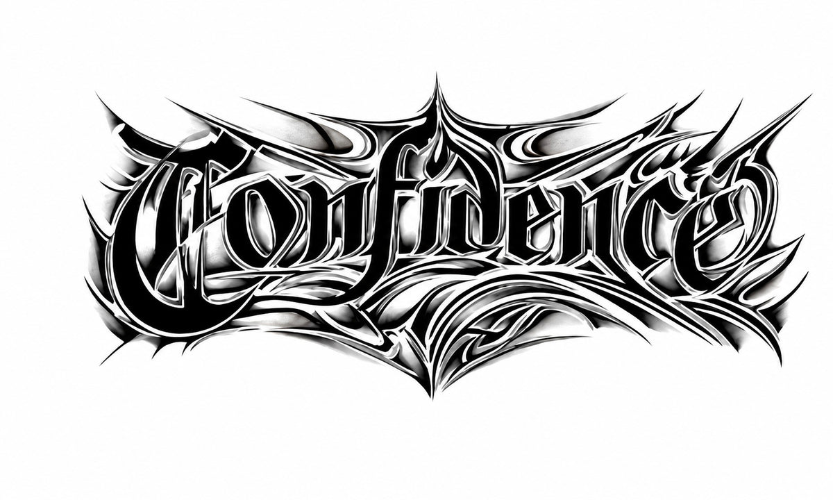 Confidence - tatuaje semipermanente de frase