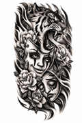 Dualidad Floral - tatuaje semipermanente Premium AJ Novedades