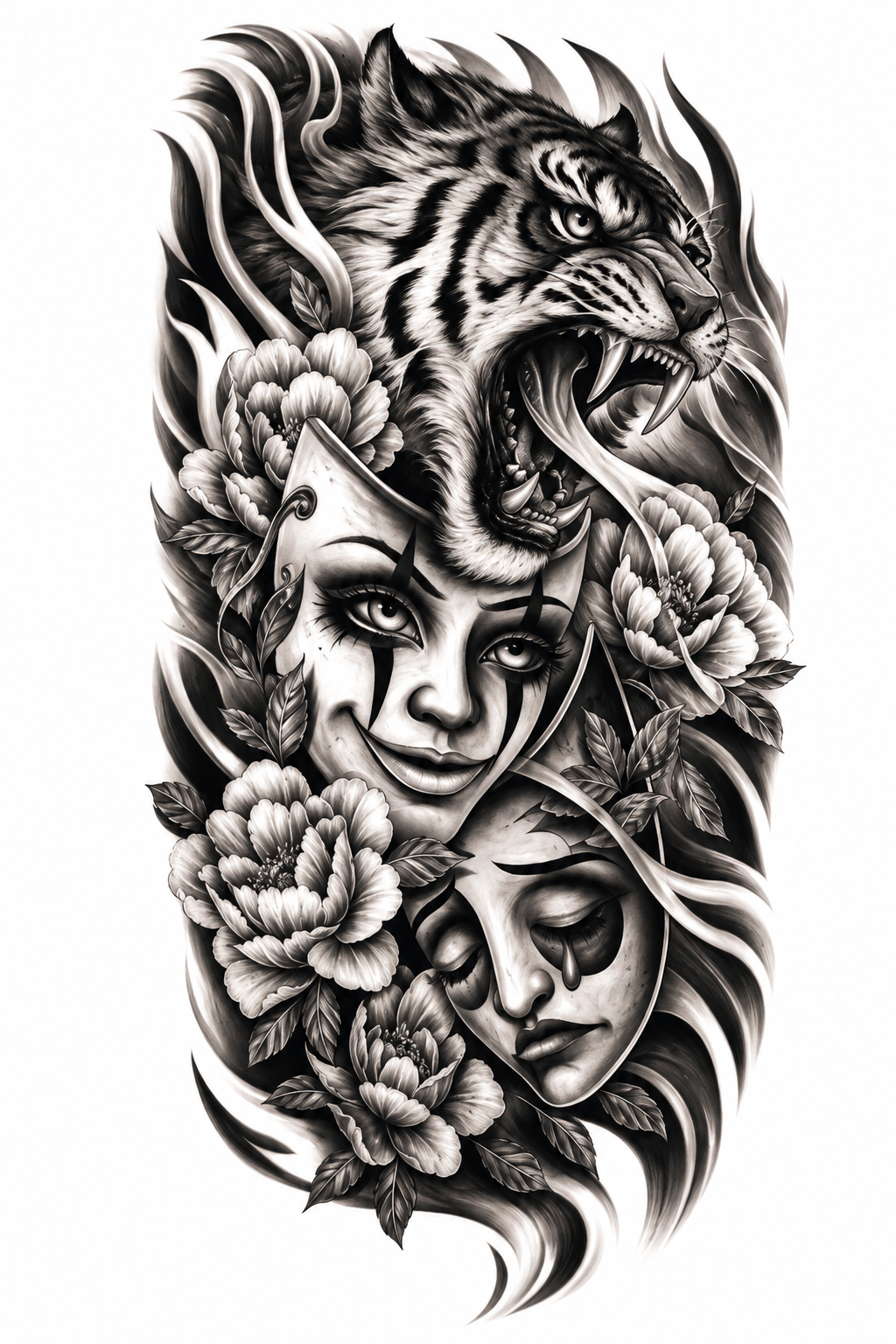 Dualidad Floral - tatuaje semipermanente Premium AJ Novedades