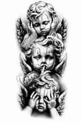 Tres ángeles - tatuaje semipermanente Premium AJ Novedades