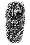 Lobo guerrero - tatuaje semipermanente Premium AJ Novedades