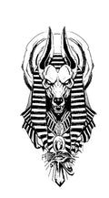 Anubis egipcio - tatuaje semipermanente Premium AJ Novedades