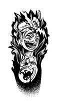 Luffy Fuego - tatuaje semipermanente Anime AJ Novedades